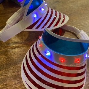 American Visors with Patriotic Changing Colored Lights (One Size Fits All)